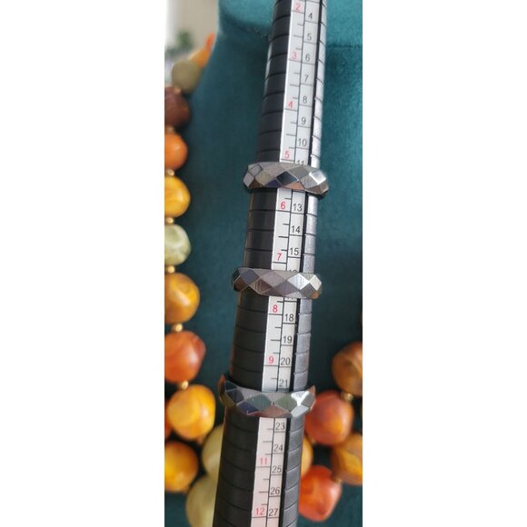 Faceted Hematite Rings - Sz 7.5, 10, 5.25 - Three Sizes Available - Picture 5 of 5